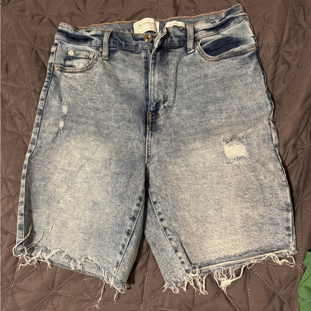 Women’s Distressed Denim Bermuda Shorts